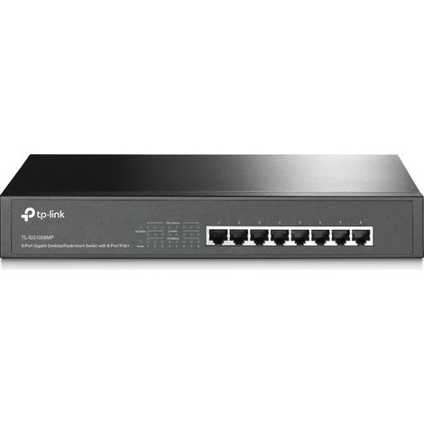 Switch di rete PoE Gigabit Ethernet non gestito (10/100/1000) Omada, nero (non supporta Omada SDN), TL-SG1008MP (1/4)