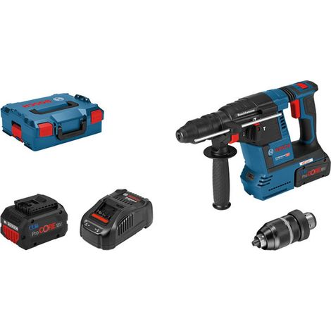 Bosch Akku-Bohrhammer GBH 18V-26 F, SDS-plus, incl. 2x Akku ProCORE 5,5 Ah, Schnellladegerät, Zubehör, L-BOXX (1/5)