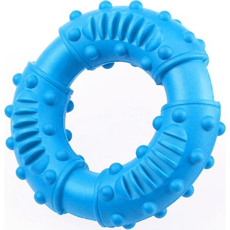 Anneau à Macher,Jouets pour Chiens à Mâcher pour Chiens Agressifs,Jouets pour Caoutchouc Naturel Indestructibles pour Petits, Moyens, Mâcher, Chasser et Récupérer (Bleu) (1/5)