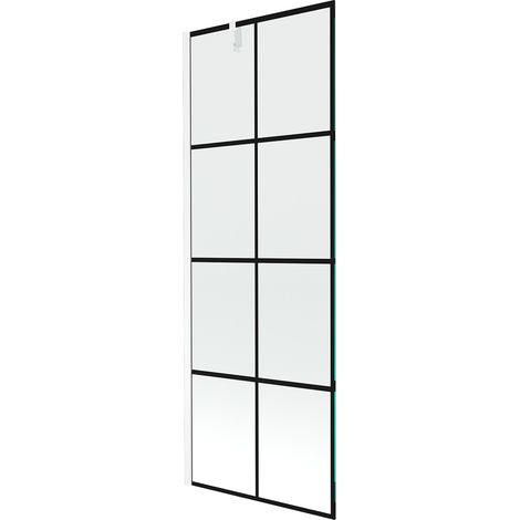 Mexen Next paratia da bagno a 1 anta 70 x 150 cm, griglia nera, bianco - 895-070-000-00-77-20