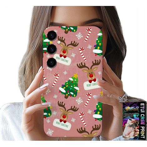 Custodia per Samsung Galaxy S24 - Renne natalizie, motivi di rami di albero di Natale (1/5)