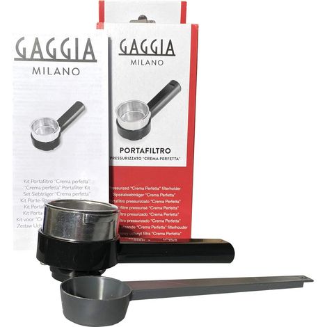 Gaggia Kit Portafiltro Crema Perfetta Pressurizzato Con Logo G, Capacità due Tazze, Con Pratico Misurino Incluso, per Gaggia Viva, Gran Gaggia, Gaggia Carezza Style e Macchine Manuali Saeco (1/5)