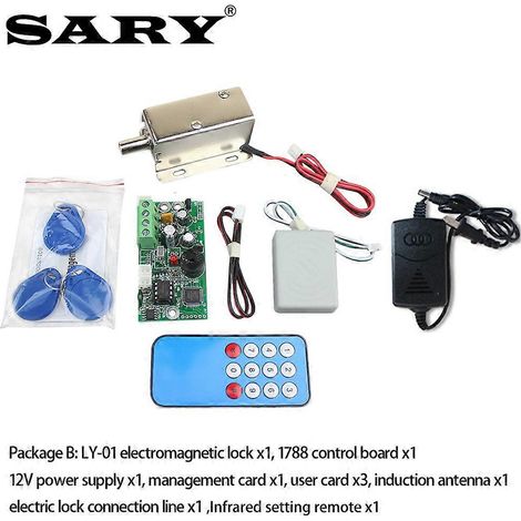Mini-serrure électromagnétique avec contrôle d'accès RFID intégré, interphone, carte de commande, commutateur, combinaison EMID 125 kHz, serrure à carte, combinaison B (1/4)