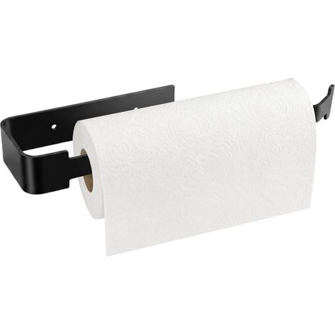 Porte Sopalin Mural, Installation Colle/Perçage, Acier Inoxydable Dderouleur Essuie Tout Murale, Noir Support Sopalin pour Cuisine Salle de Bains - Porte Essuie Tout, Porte-serviettes (1/5)