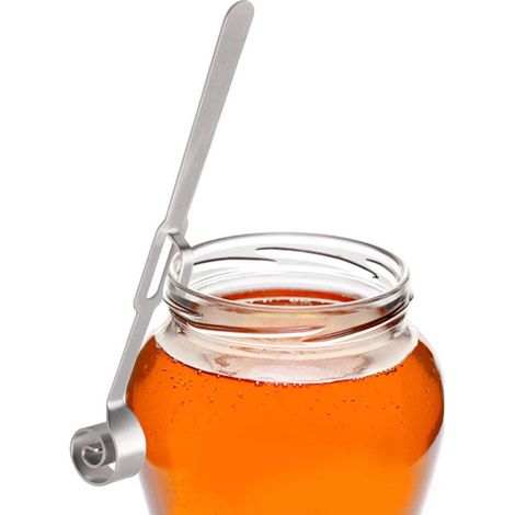 Cucchiaio in Metallo per Miele 3 Pezzi dosamiele con Gancio Bastoncino dosatore spargimiele da Cucina (1/2)