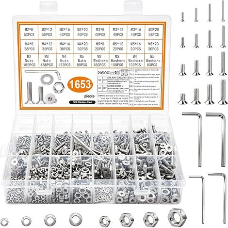1653 Pcs Vis M2 M3 M4 M5, Vis à Tête Fraisée à Six Pans Creux (1/5)