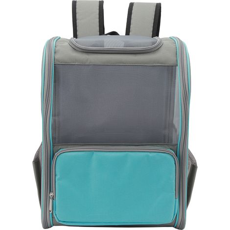 Sac de transport pour chien chat bleu, sac à dos pet respirant randonnée voyage extérieur capacité 16.5 lbs. (1/5)