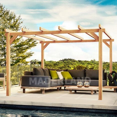 Pergola en bois lamellé-collé Angers 500 x 300 cm - Maderland (1/3)