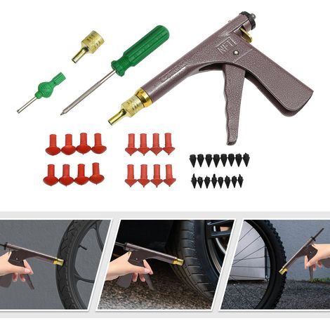 Car Wheel Vacuum Tyre Repair Tool Kit Mushroom Plug Tire Plugger Tubeless w/ Box (1/5)
