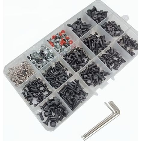 500-teiliges Universal-Schraubenset für RC-Cars, Sortiment an Befestigungselementen, kompatibel mit Axial, Redcat, HPI, Arrma, Losi 1/8, 1/10, 1/12, 1/16 Autos, Trucks und Crawlern - (1/4)