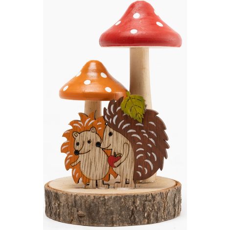 TrendLine Dekofigur Pilze Holz 16 x 13 cm braun rot