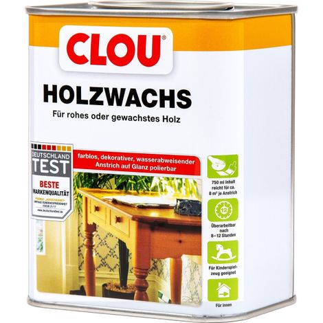 Clou Holzwachs W1 750 ml farblos Holzschutzfarbe (1/4)