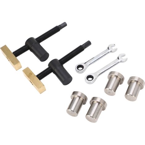 Lot de 2 Serre-joints d'établi réglables en acier inoxydable et laiton, pince de fixation rapide pour menuiserie, outil de travail, noir, 20mm (1/5)