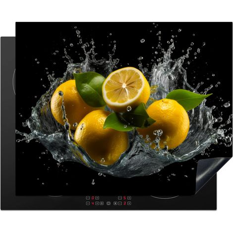 Induction Hob Protector Lemon - Fruit - Yellow - Black 65x52 cm