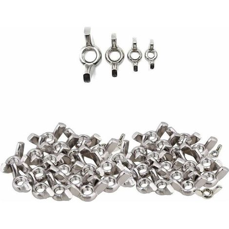 40 pieces of steel wing nuts, stainless steel wing nuts, assorted wing nuts, M4 M5 M6 M8 - (1/5)