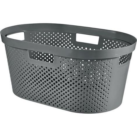 Panier Curver® INFINITY RECYCLED, 40 L, anthracite, 59x39x27 cm, pour le linge