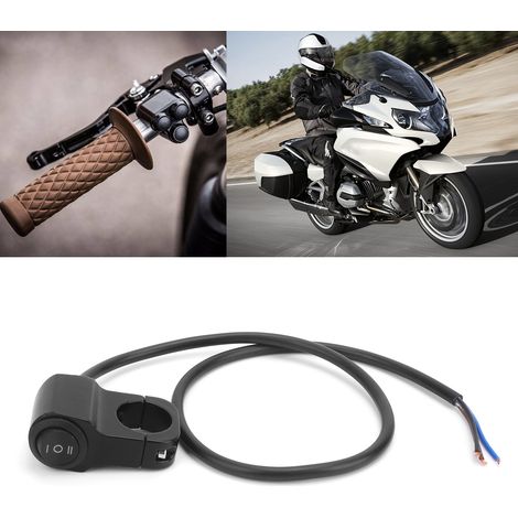 Interrupteur de guidon 7/8 pouces pour phare et antibrouillard avec voyant LED multicolore - 12V moto et quad