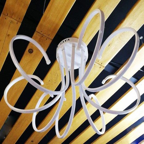 TrAdE Shop Traesio - Lampadario Lampada 8 Neon Luce Led Soffitto Sospensione Pendente Moderno Design -
