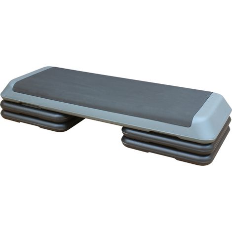 Step aerobico regolabile 110 cm grigio in polietilene con 4 riser (1/5)