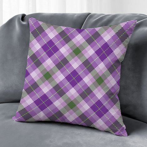 Housse de coussin carreaux printemps, décoration salon,45×45cm (1/5)
