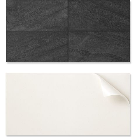 Azulejos de vinilo para pared, ideales para decoraci贸n de interiores modernos. Losas de piedra oscura de 10x40x20 cm.