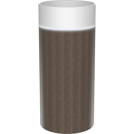 OASIS Lavabo sur pied en céramique ø 40x89cm, blanc/chêne Pimento (1/4)