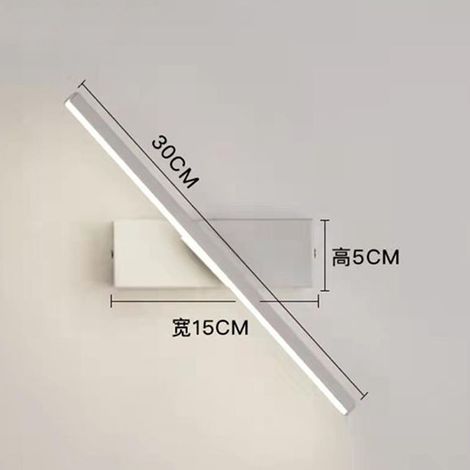 Lampe de chevet minimaliste nordique moderne et créative pour chambre à coucher, applique murale rotative personnalisée, lumière blanche - 30 (1/5)