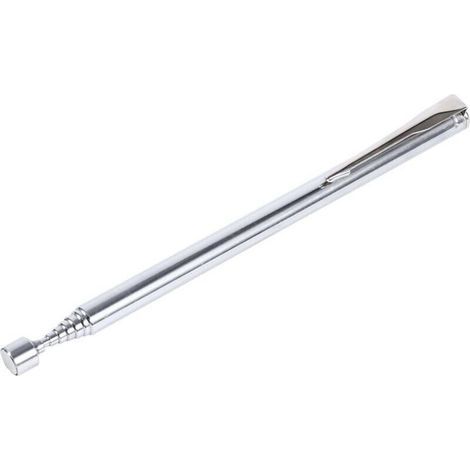 pair Tige de ramassage magnétique télescopique portable facile à utiliser, outil manuel magnétique extensible (argent)