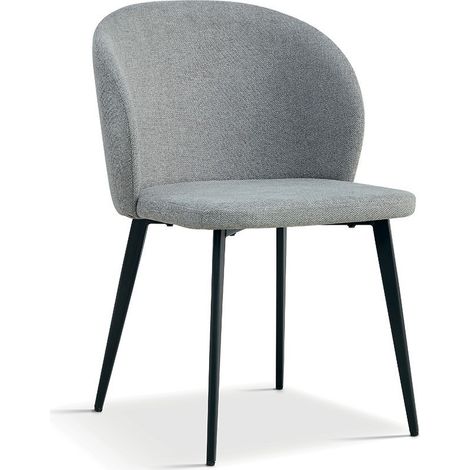 Stuhl mit Stoffbezug für das Esszimmer in Hellgrau. Kollektion HARDIN (1/5)