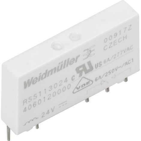Weidmüller RSS113024F Steckrelais 24 V/DC 6 A 1 Wechsler 18 St.
