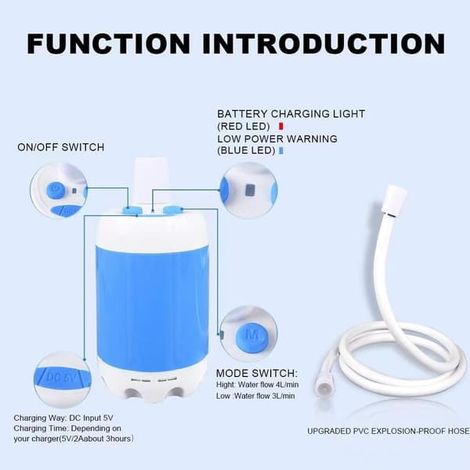 Pompe de douche de camping rechargeable - Débit réglable pour les voyages