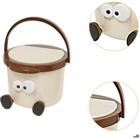 Petite Poubelle élégante avec Couvercle à Pression pour Bureau, vanité, Maison, Cuisine (1/5)