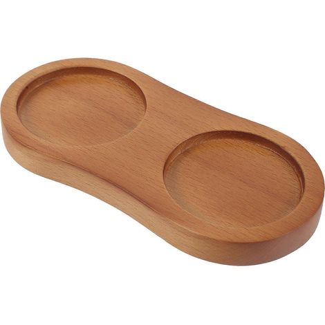 Plateau décoratif en bois pour bouteille à poivre, stable, marron clair, 16 x 8 x 1,5 cm, protège vos meubles (1 pièce) (1/5)