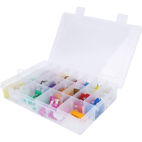 Fusible de Voiture, 220 Pièces 20 Valeurs Kit D'assortiment de Fusibles de Lame de Voiture, Fusibles de Sécurité D'isolation de Fusibles Automobiles de Taille Moyenne avec Boîte, Fusibles de Rechange (1/5)