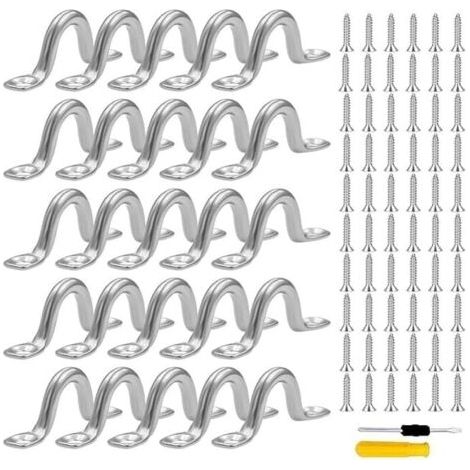 BUNTHAUS 40 Pontet INOX, Acier Inoxydable Pontet avec 80 vis & 1 Tournevis pour Bateau et Kayak,Pont,Voile D\\'ombrage de Voiture,Grement de Cano (6 mm) (1/5)
