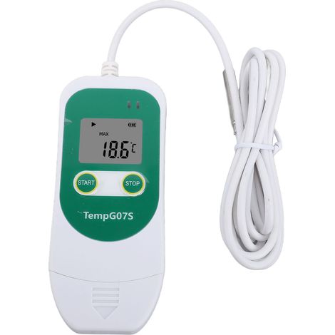 Enregistreur de données de température et d'humidité USB 2.0 avec sonde externe pour réfrigérateur à chaîne du froid (formats PDF et CSV). (1/5)