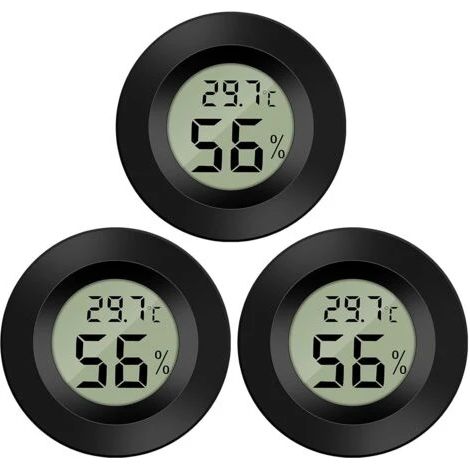 Mini thermomètre-hygromètre numérique LCD portable, indicateur de température et d'humidité pour bureau, cuisine, cave à cigares, incubateurs, reptiles, 3 pièces (FMY) (1/5)
