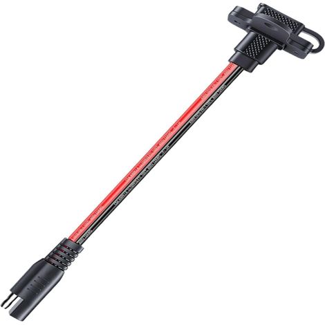 Port De Charge pour Batterie De Motocyclette Câble De Prolongation SAE Fixation Port Pour Chargeur Batterie Moto Compatible avec bateau camion camping-car tondeuse à gazon panneau so (1/5)