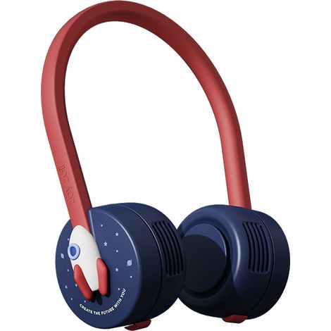 Mini ventilateur de cou (rouge et bleu), ventilateur pour enfants, rechargeable par USB, sans pales, mini ventilateur de cou portable