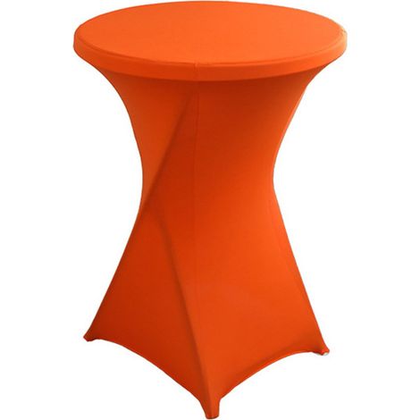 Lot de 2 nappes rondes hautes, diamètre 80-85 cm, extensibles, pour restaurants, bars, cocktails, tables de banquet (80 x 110 cm), orange. (1/5)