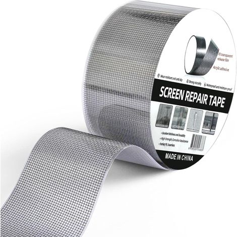 Moskitonetz-Reparaturband 10 cm x 6 m, Klebeband zur Reparatur von Moskitonetzen, Reparaturband für Moskitonetze an Fiberglasfenstern, starkes Klebeband für Fenstermoskitonetze – Grau (1/5)