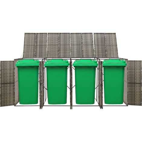 Maison Exclusive - Mülltonnenbox für 4 Tonnen Grau 274x80x117 cm