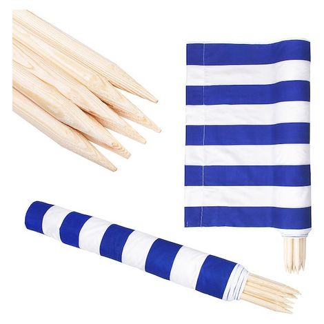 Parasole da spiaggia 10m a strisce blu. (1/5)