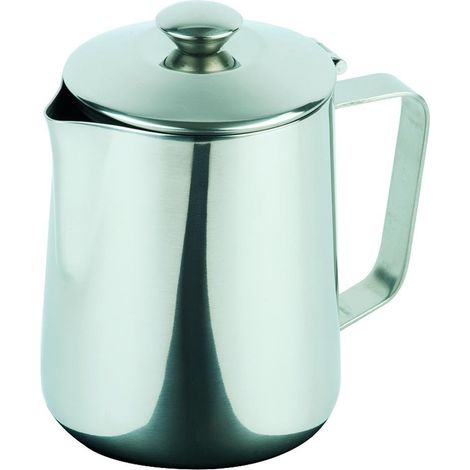 Cafetrière/théière, avec couvercle rabattable, Ø 9 cm, hauteur 14 cm, 0,6 litre, acier inoxydable, extérieur poli miroir