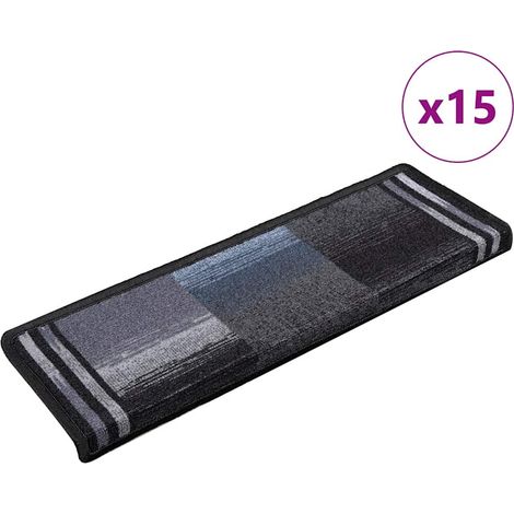 Stair Mats Self-adhesive 15 pcs 65x21x4 cm Black and Grey vidaXL (1/5)