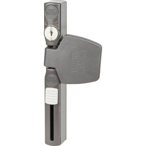 Verrou de fenêtre, Protection anti-effraction pour fenêtres et portes de balcon, Verrouillable, Intérieur, Côté poignée, WS 33, Brun (1/4)