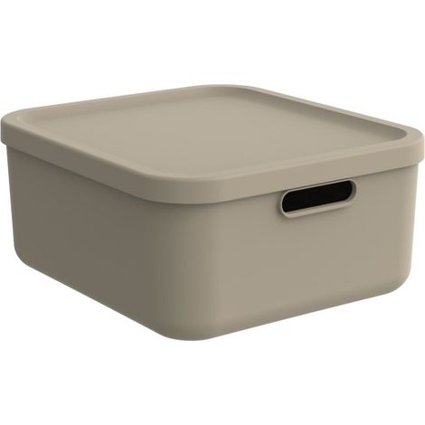 Boîte de rangement décorative Rotho Albula 20L Cappuccino (1/3)