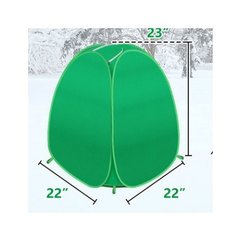 Cloche de protection pop‑up contre le gel pour arbustes, légumes et fleurs, voile anti‑froid repliable à ancrage, Composition : 1 pièce, taille petite, forme carrée, avec 4 piquets, Couleur : vert (1/5)