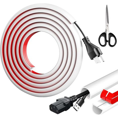 Auto-adhésif Cache Cable 15mmx10mm Mini Goulottes de Câbles Demi-Rond Cache Cable Goulotte PVC Auto-adhésif Goulotte Passe Cable Autocollante Flexible pour Maison Bureau (1/5)