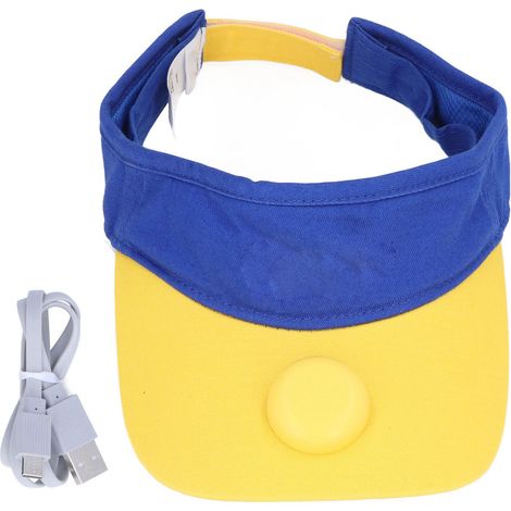 Chapeau enfant ventilateur sans pale détachable, casquette solaire réglable rechargeable USB, antichaud, sans lame, ajustable (1/5)